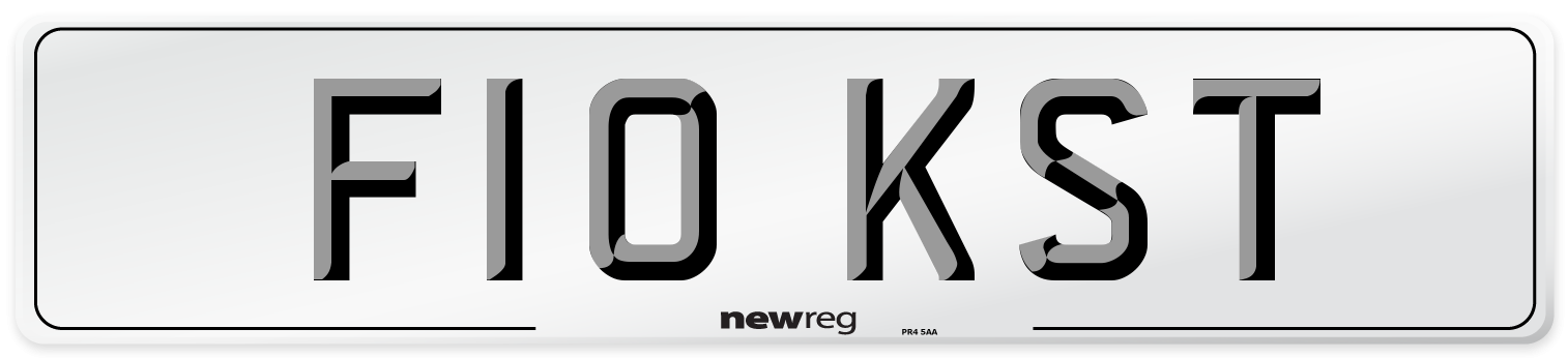 F10 KST Number Plate from New Reg